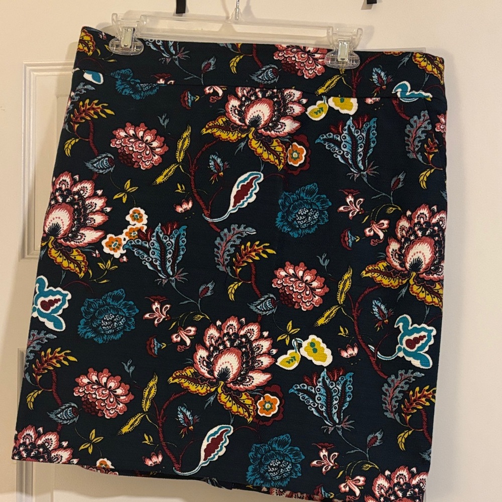 LOFT Dark Floral Mini Skirt